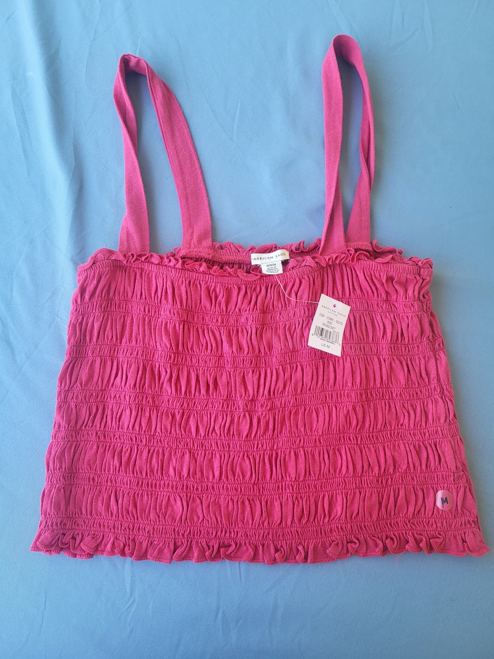 American Eagle Outfitters Pink Smocked Tank Camisole